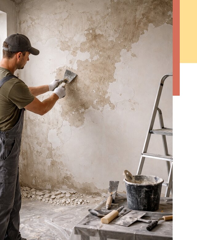 Снятие старой шпаклевки в Мысках от 1876 руб. — быстро и недорого | ОТДЕЛОЧНИК-Мси