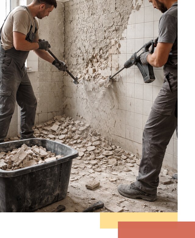 Демонтаж плитки со стен в Мысках быстро и аккуратно