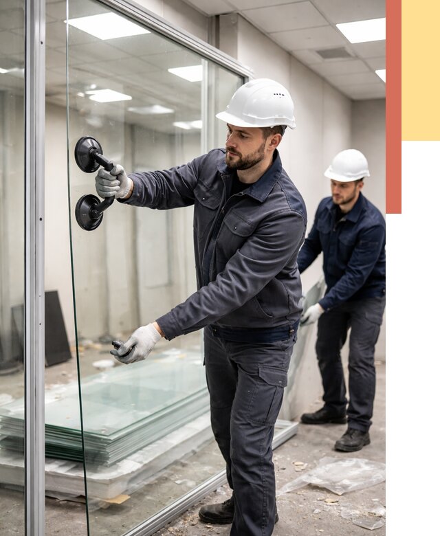 Демонтаж стеклянных перегородок в Мысках от 3246 руб. — быстро и недорого | ОТДЕЛОЧНИК-Мси