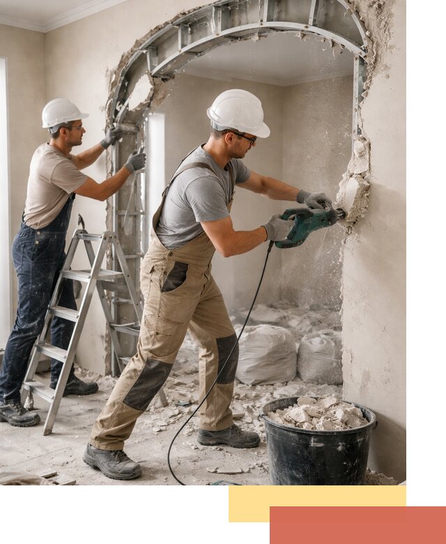 Демонтаж гипсокартонной арки в Мысках быстро и аккуратно