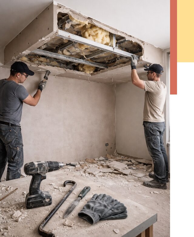 Демонтаж короба из гипсокартона в Мысках от 1542 руб. — быстро и недорого | ОТДЕЛОЧНИК-Мси