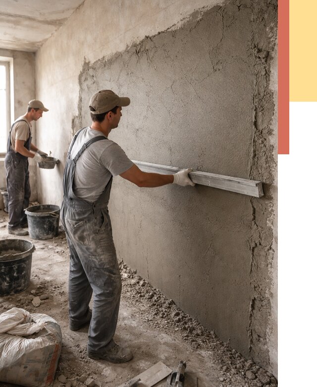 Цементная штукатурка стен в Мысках от 4564 руб/м2 — быстро и недорого | ОТДЕЛОЧНИК-Мси