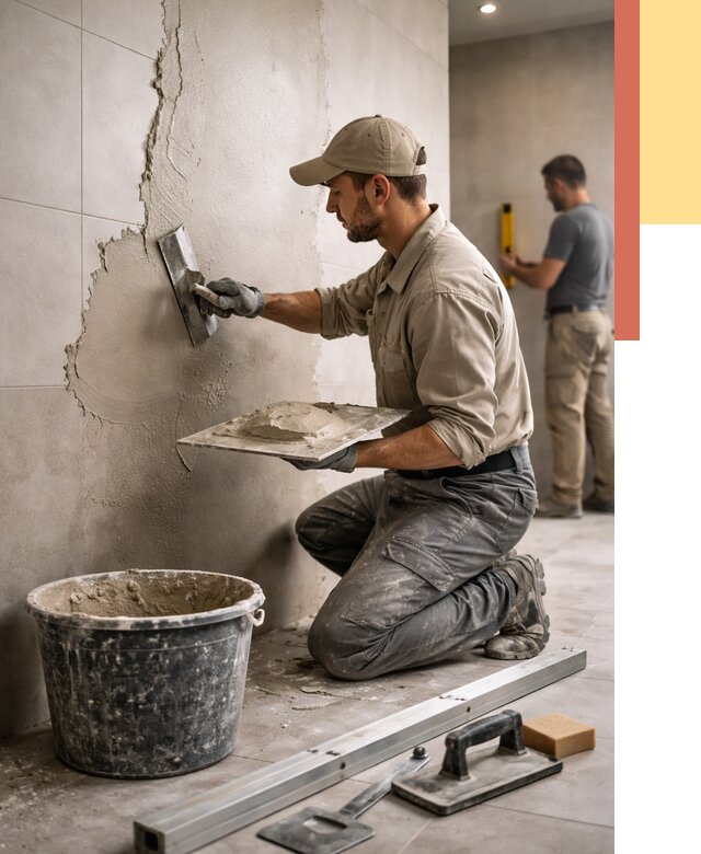 Штукатурка стен в ванной в Мысках от 4564 руб./м² — выравнивание под ключ | ОТДЕЛОЧНИК-Мси