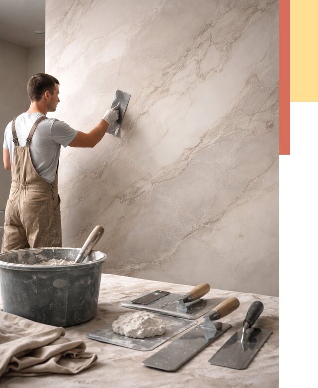 Декоративная штукатурка под мрамор в Мысках от 2840 руб./м² — быстро и недорого | ОТДЕЛОЧНИК-Мси