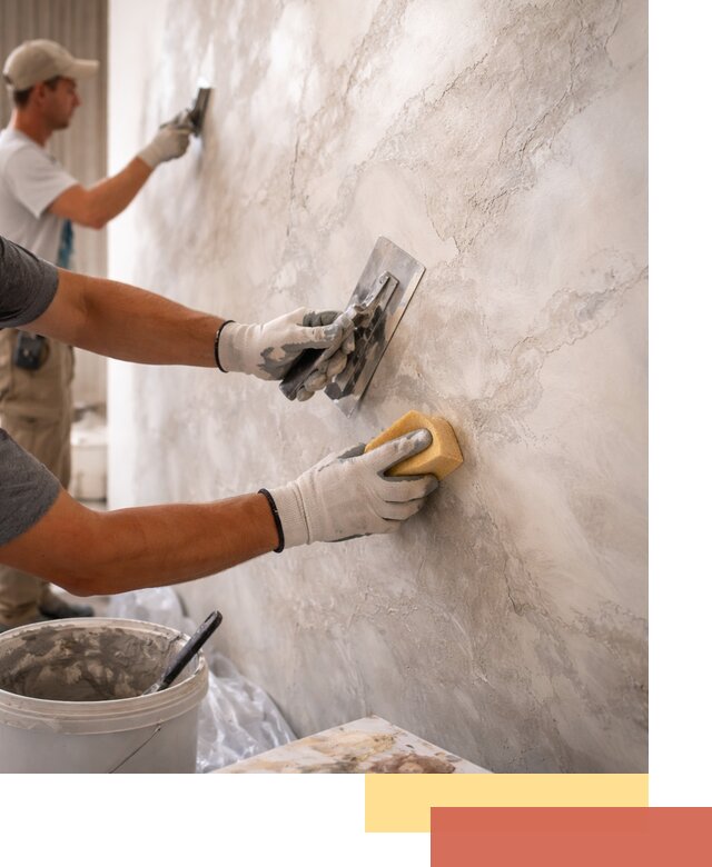 Декоративная штукатурка под мрамор в Мысках для стен и потолков