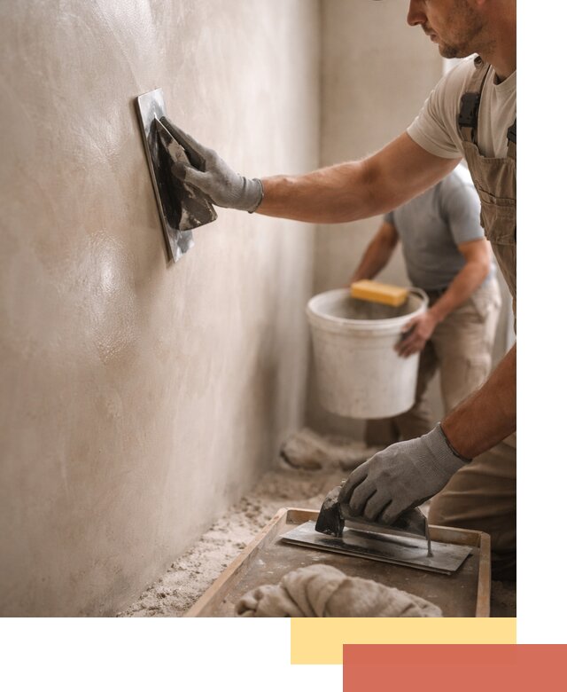 Нанесение марокканской штукатурки таделакт в Мысках