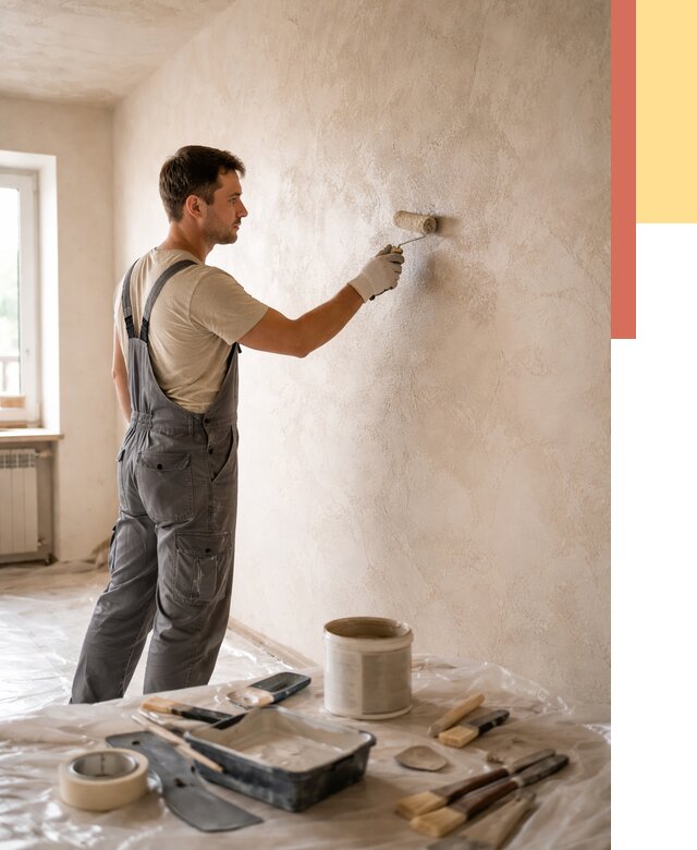 Нанесение лессирующей краски по декоративке в Мысках от 1775 руб. | ОТДЕЛОЧНИК-Мси