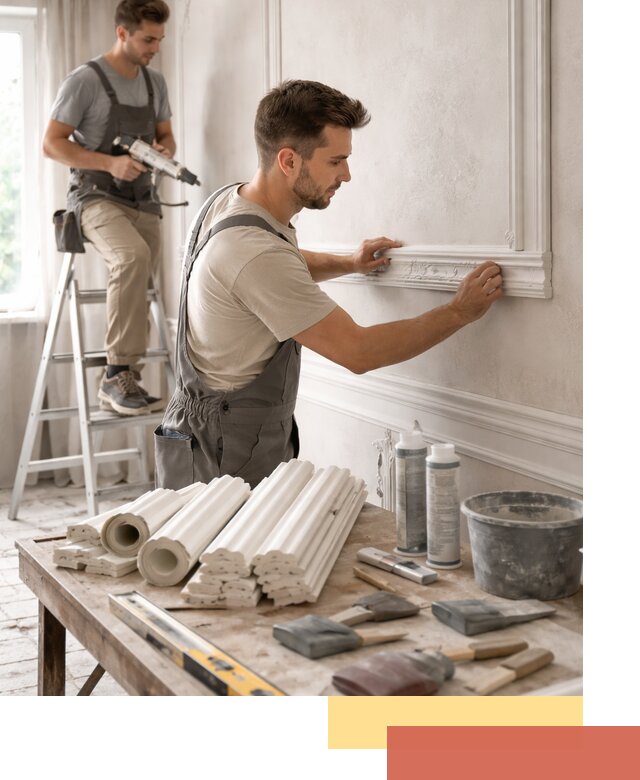 Монтаж лепнины на стены в Мысках профессионально и качественно