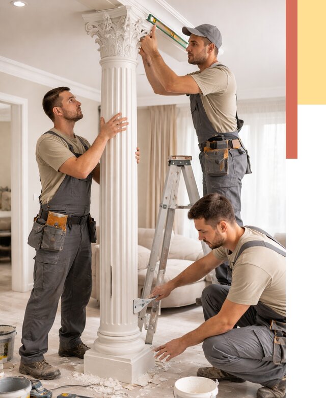 Установка декоративных колонн в Мысках от 12172 руб. под ключ | ОТДЕЛОЧНИК-Мси