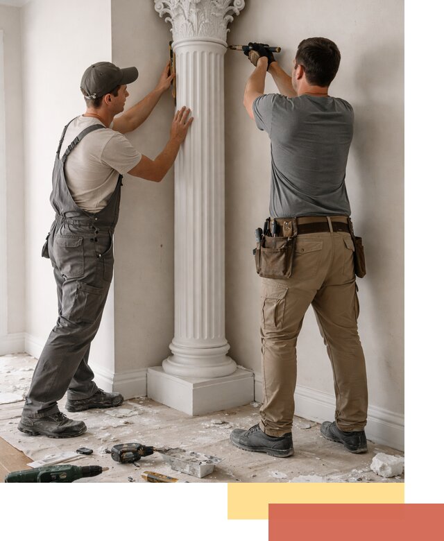 Установка декоративных колонн в Мысках под ключ