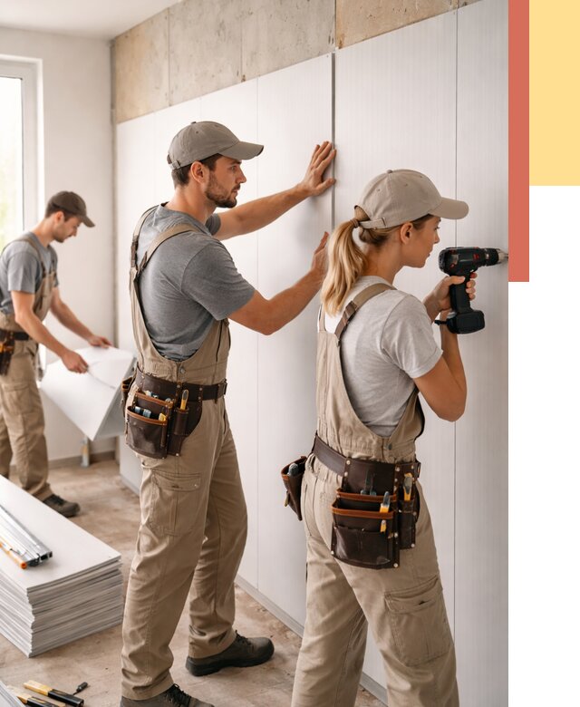 Монтаж ПВХ панелей на стены в Мысках от 456 руб/м2 — быстро и недорого | ОТДЕЛОЧНИК-Мси