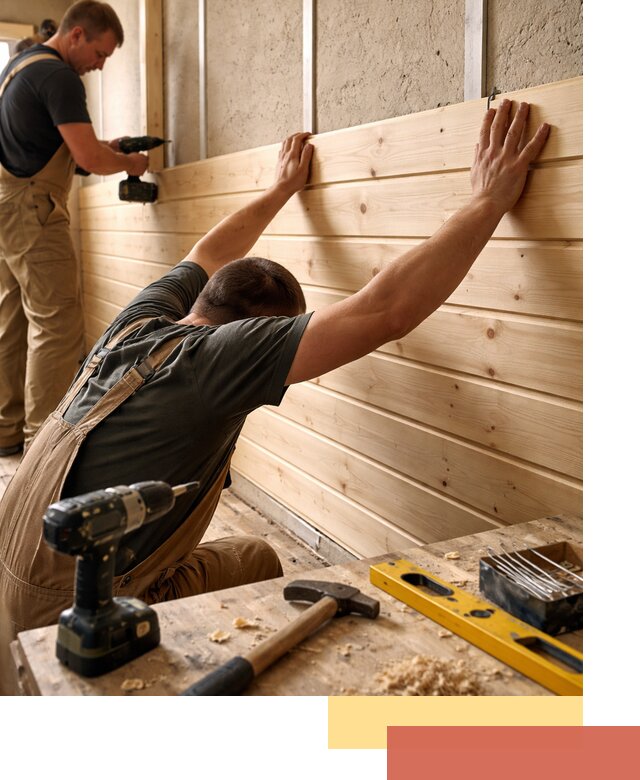 Монтаж деревянной вагонки на стены в Мысках быстро и качественно