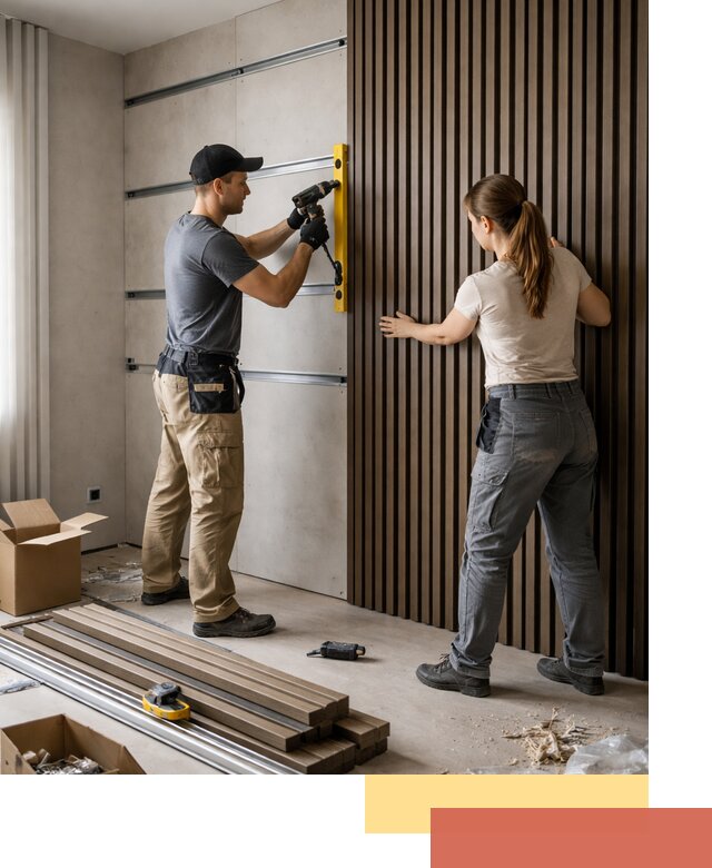 Монтаж реечных панелей на стены в Мысках