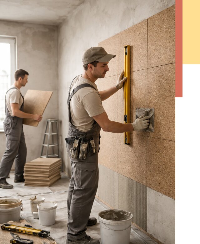 Монтаж пробковых панелей на стены в Мысках от 3550 руб. — ОТДЕЛОЧНИК-Мси