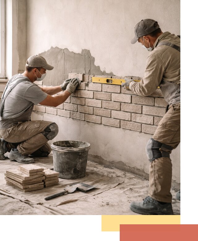 Монтаж декоративного кирпича профессионально в Мысках