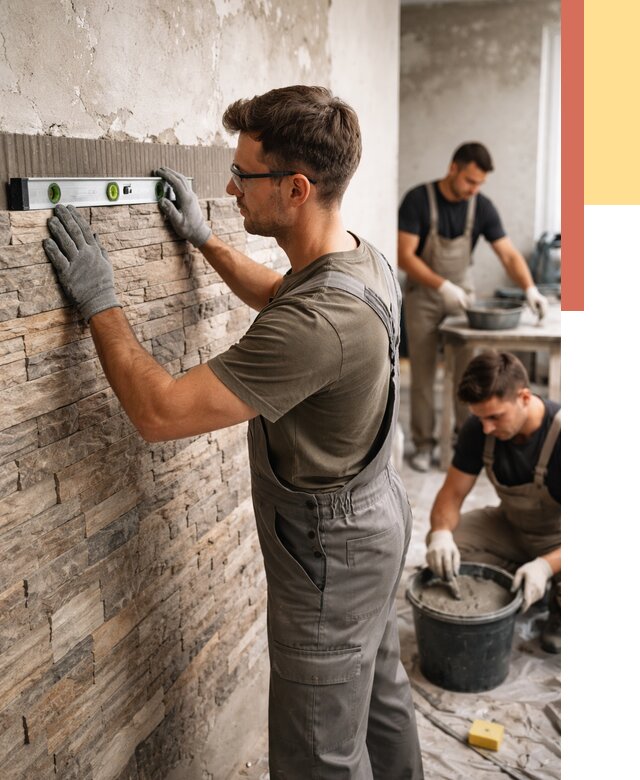 Монтаж искусственного камня в Мысках от 4564 руб. под ключ | ОТДЕЛОЧНИК-Мси