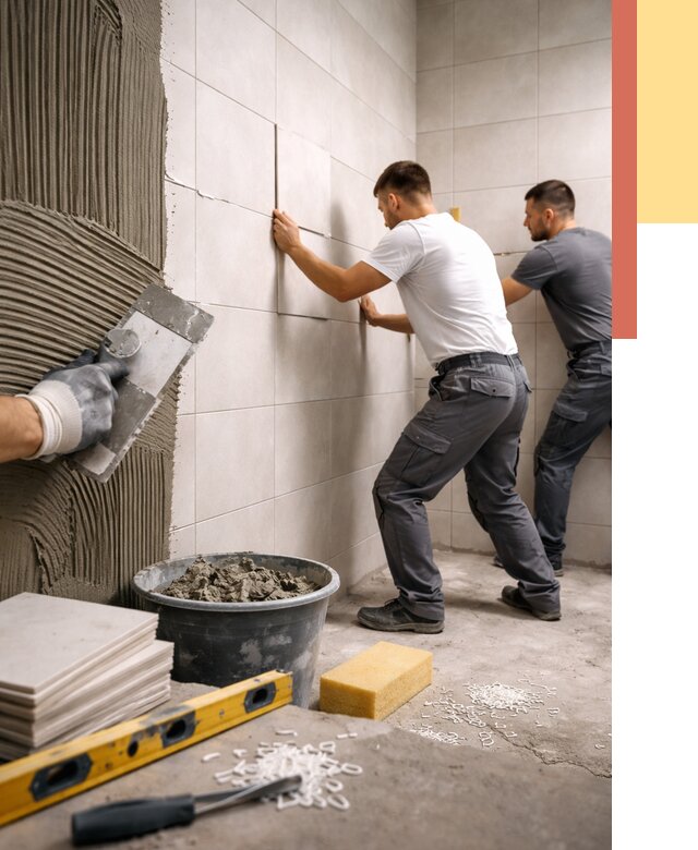 Укладка плитки на стены в Мысках от 862 руб. — качественно и недорого | ОТДЕЛОЧНИК-Мси