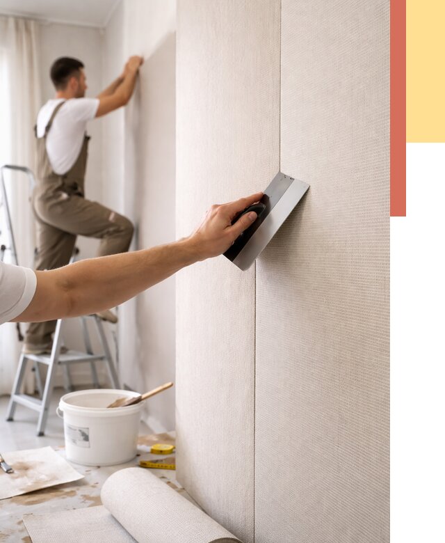 Поклейка текстильных обоев в Мысках от 4564 руб. под ключ | ОТДЕЛОЧНИК-Мси