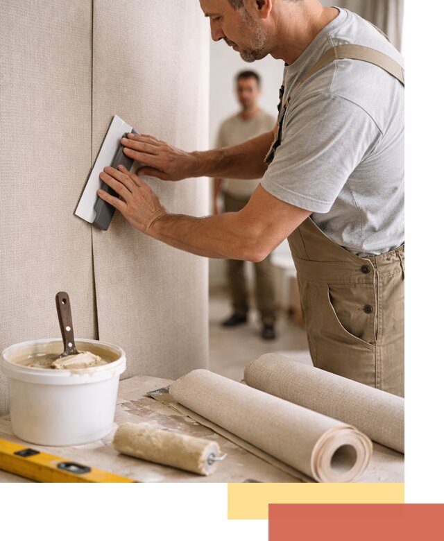 Поклейка текстильных обоев в Мысках профессионально и аккуратно