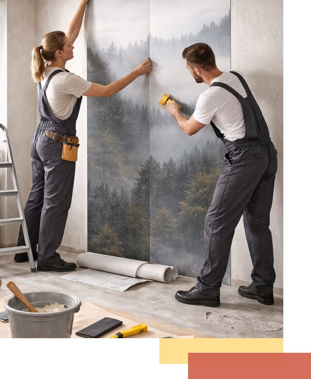 Поклейка фотообоев профессионально в Мысках под ключ