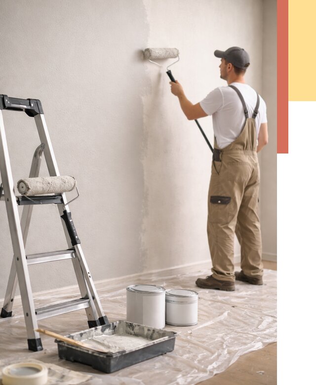 Покраска стен латексной краской в Мысках от 4564 руб. за м2 | ОТДЕЛОЧНИК-Мси