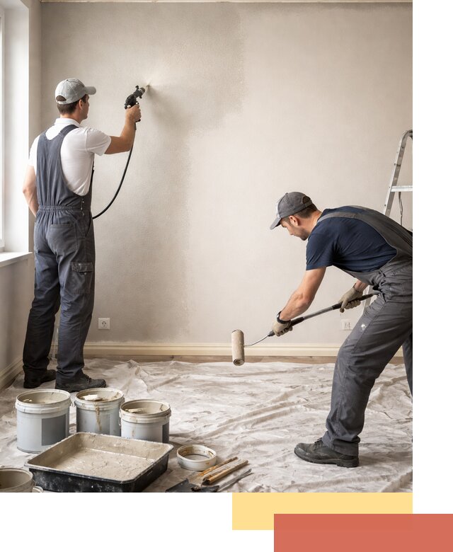 Покраска стен моющейся краской и защита поверхностей в Мысках