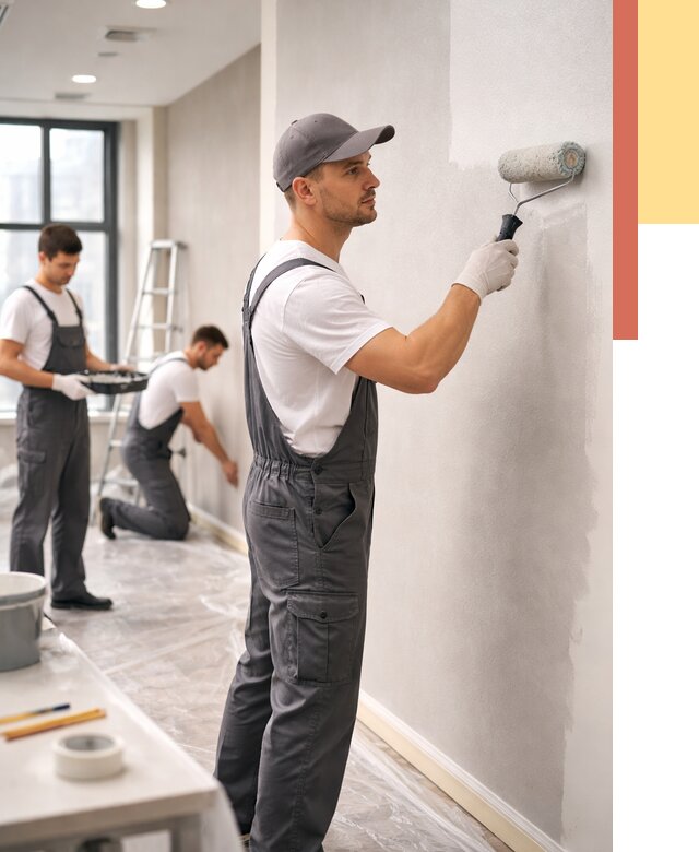 Покраска стен в офисе в Мысках от 8622 руб. — быстро и недорого | ОТДЕЛОЧНИК-Мси