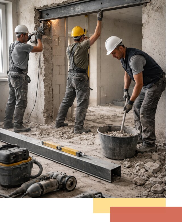 Создание проемов в стенах и несущих конструкциях в Мысках