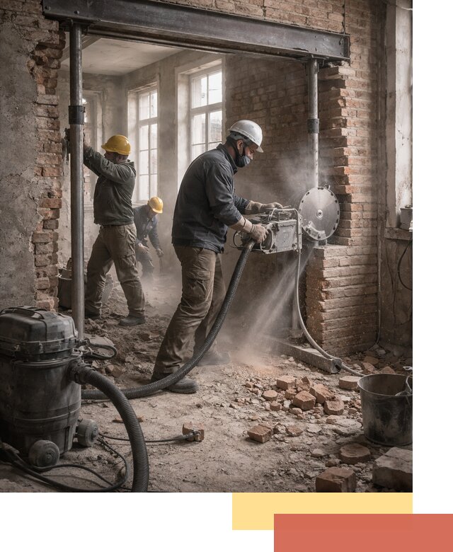 Прорезка проема в стене под дверной или оконный проем в Мысках