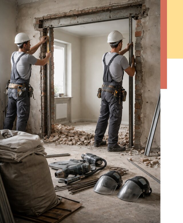 Расширение дверного проема в Мысках от 12679 руб. под ключ | ОТДЕЛОЧНИК-Мси