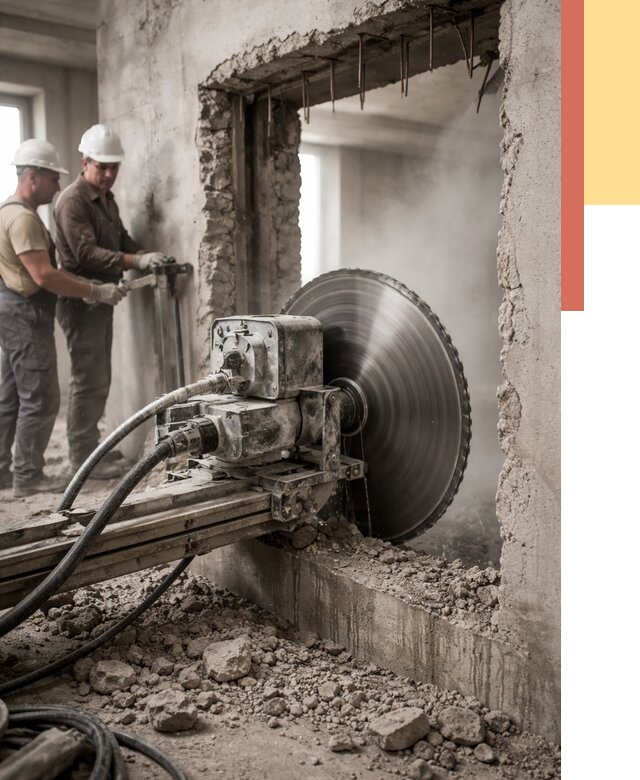 Алмазная резка проемов в Мысках от 4564 руб. быстро и недорого | ОТДЕЛОЧНИК-Мси