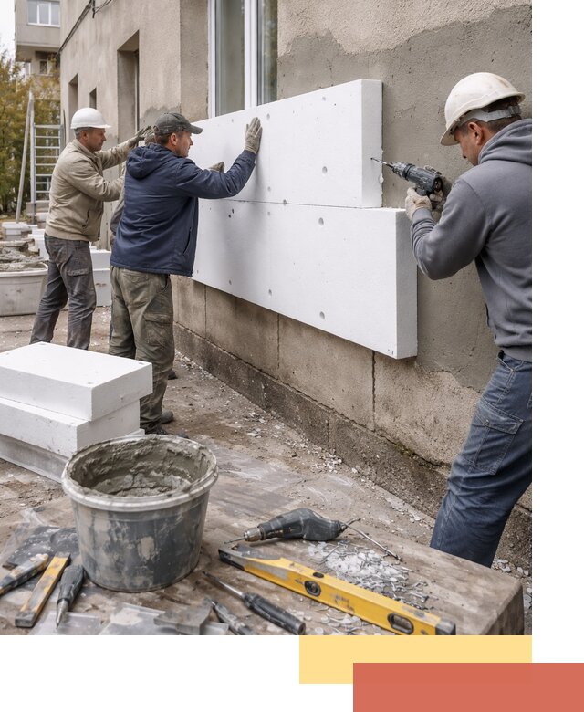 Утепление наружных стен пенопластом в Мысках