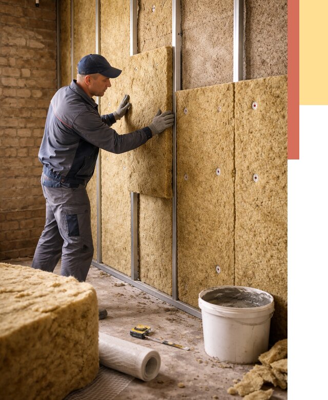 Утепление стен минватой в Мысках от 1369 руб./м2 — недорого и быстро | ОТДЕЛОЧНИК-Мси