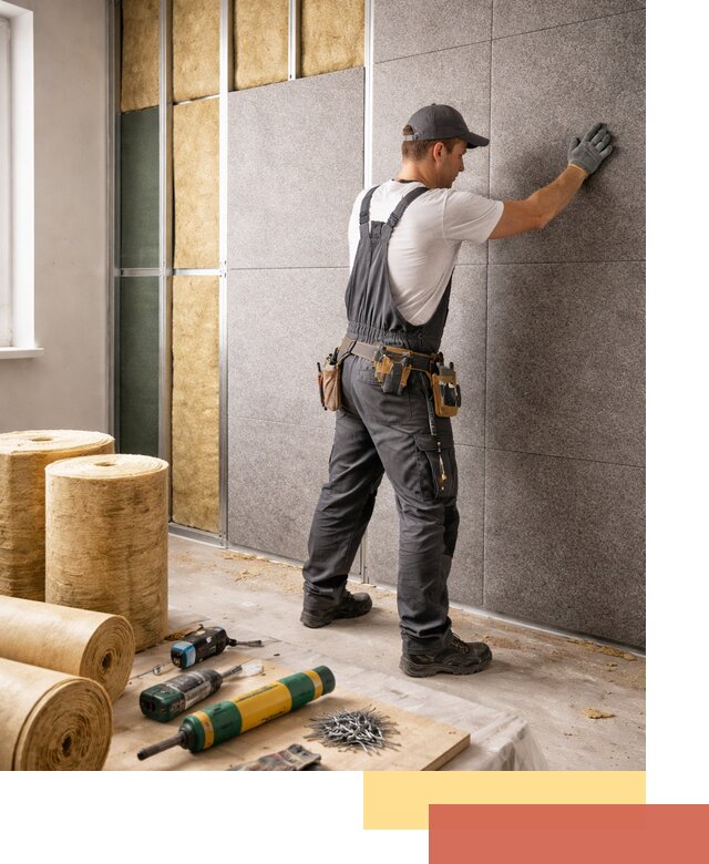 Профессиональная шумоизоляция стен в Мысках для квартиры и офиса