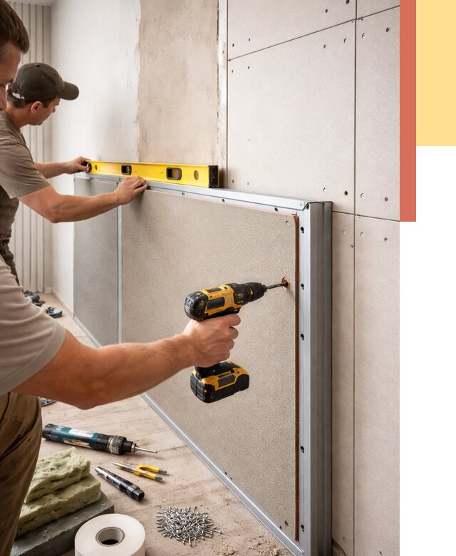 Шумоизоляция стен панелями ЗИПС в Мысках от 2231 руб./м² под ключ | ОТДЕЛОЧНИК-Мси