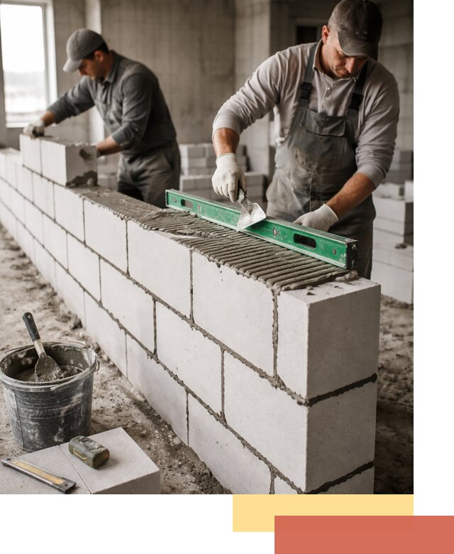 Кладка перегородок из газобетона в Мысках быстро и качественно