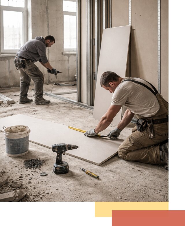 Кладка перегородок из ПГП под ключ в Мысках