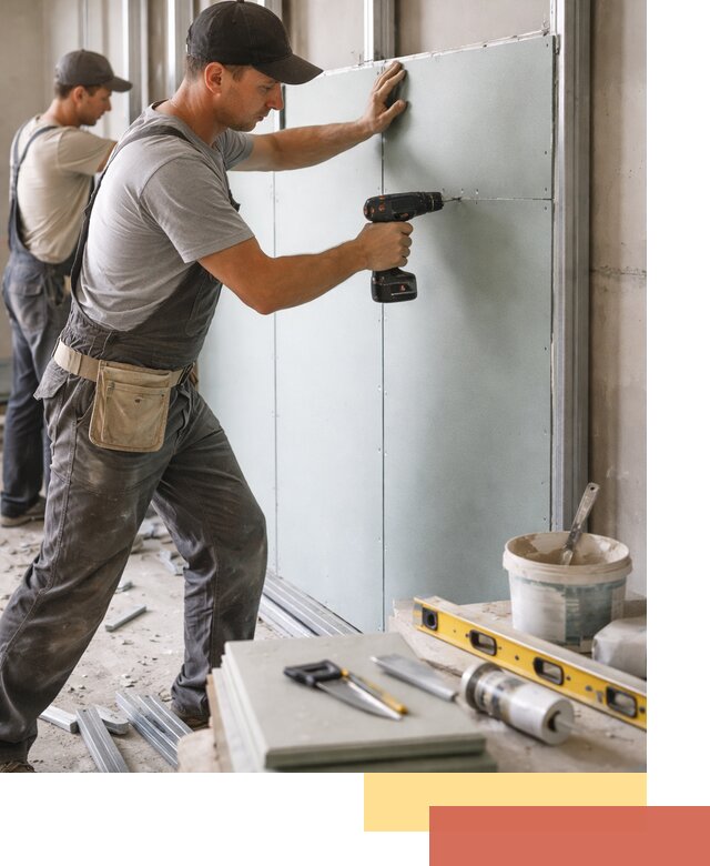 Кладка влагостойких перегородок ПГП в Мысках