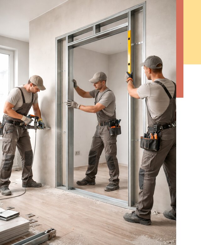 Устройство дверного проема в перегородке в Мысках от 4564 руб. под ключ | ОТДЕЛОЧНИК-Мси