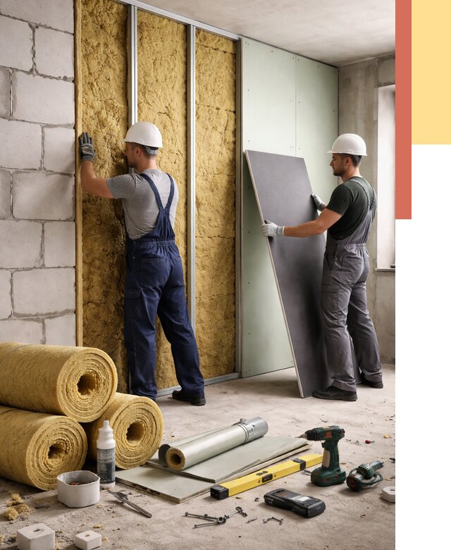 Шумоизоляция перегородок из блоков в Мысках от 1876 руб./м² — быстро и недорого | ОТДЕЛОЧНИК-Мси