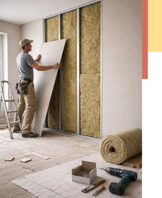 Перегородка из гипсокартона с шумоизоляцией в Мысках от 3165 руб. | ОТДЕЛОЧНИК-Мси