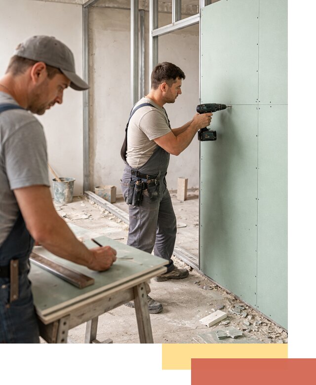 Перегородки из влагостойкого гипсокартона под ключ в Мысках