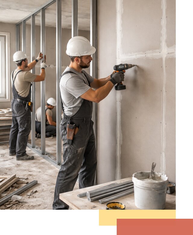 Перегородки из огнестойкого гипсокартона в Мысках под ключ