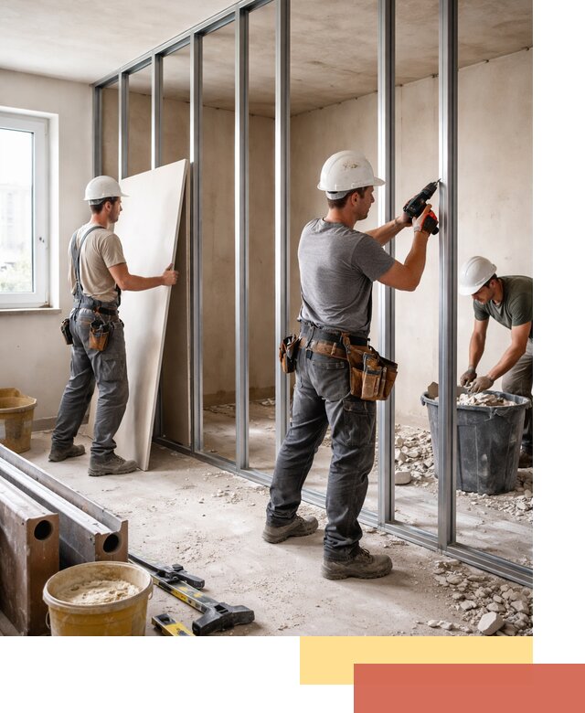 Перенос гипсокартонной перегородки в Мысках профессионально и быстро