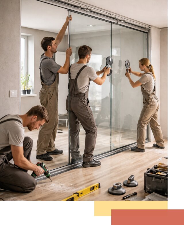 Изготовление стеклянных перегородок на заказ в Мысках