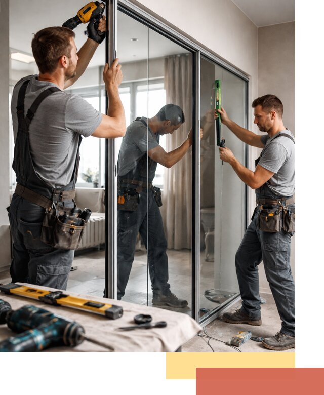 Каркасные стеклянные перегородки под ключ в Мысках