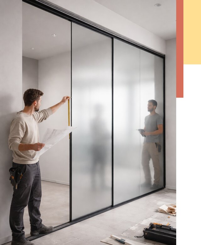 Матовые стеклянные перегородки в Мысках от 8622 руб. — монтаж и установка | ОТДЕЛОЧНИК-Мси