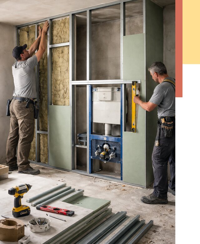 Установка сантехнических перегородок в Мысках от 8622 руб. | ОТДЕЛОЧНИК-Мси