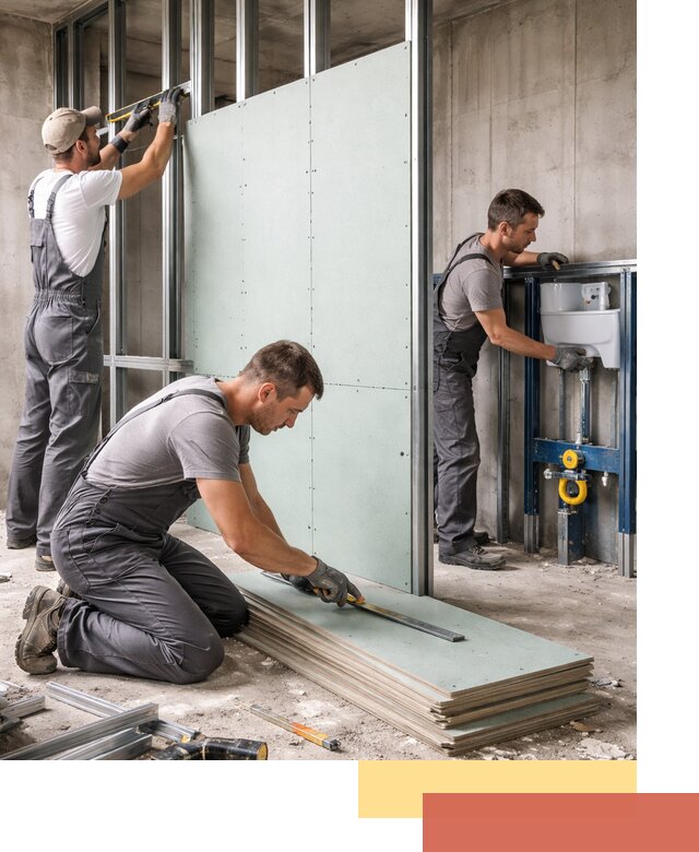 Монтаж и ремонт сантехнических перегородок в Мысках