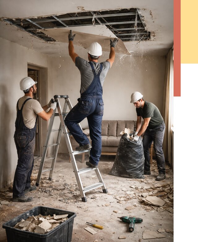 Демонтаж гипсокартонного потолка в Мысках от 426 руб. за м2 — ОТДЕЛОЧНИК-Мси